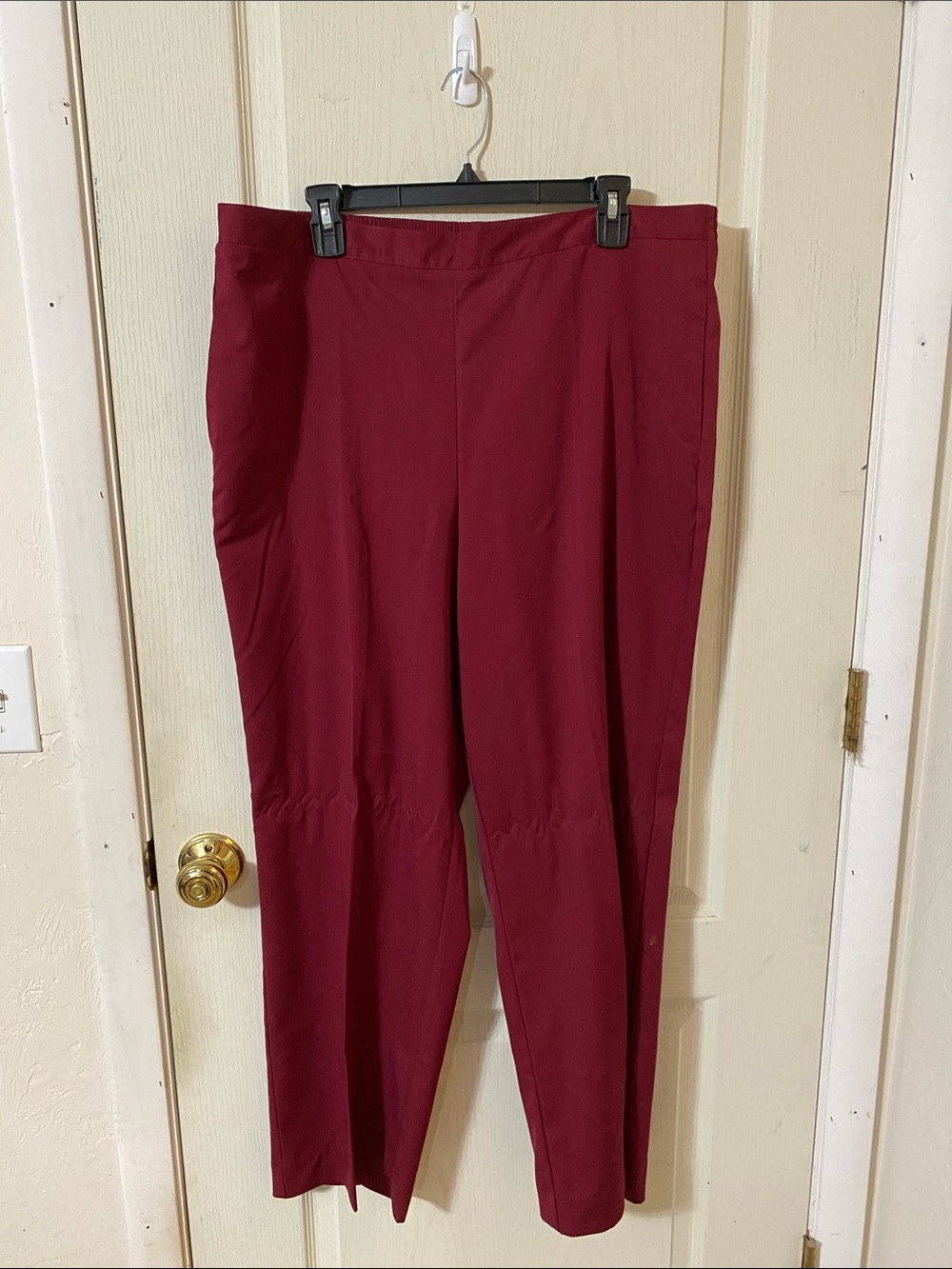 Alfred Dunner Wine-Red Maroon Pull-On Trousers Size 18 NWT